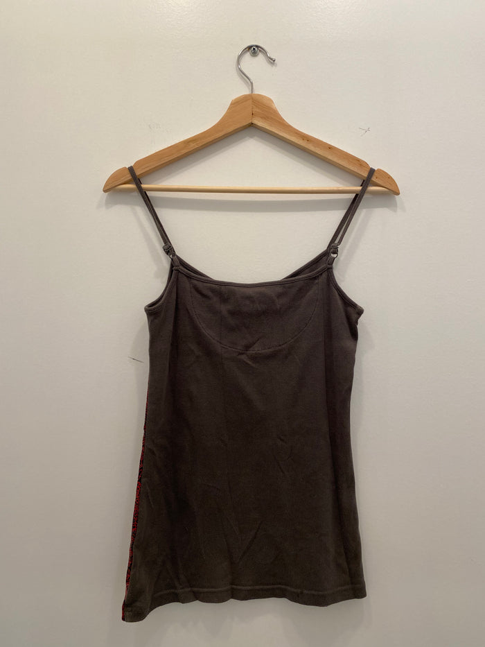 Y2K desigual gray and red lace style cami - La Lovely Vintage