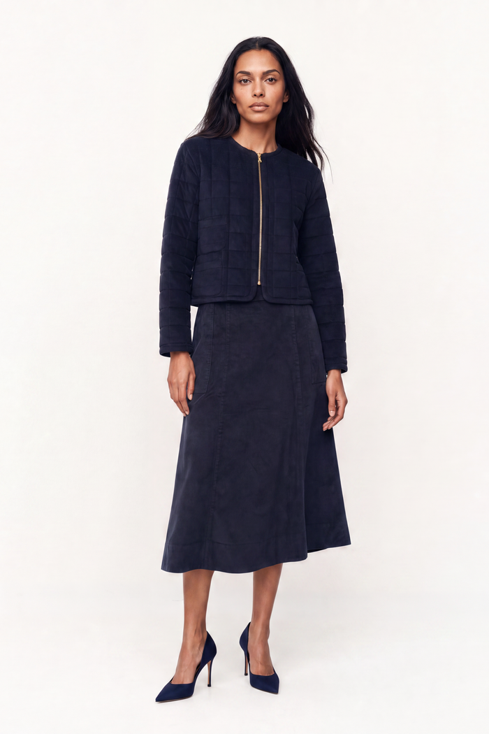 AGNES COTTON JACKET IN NAVY CORDUROY