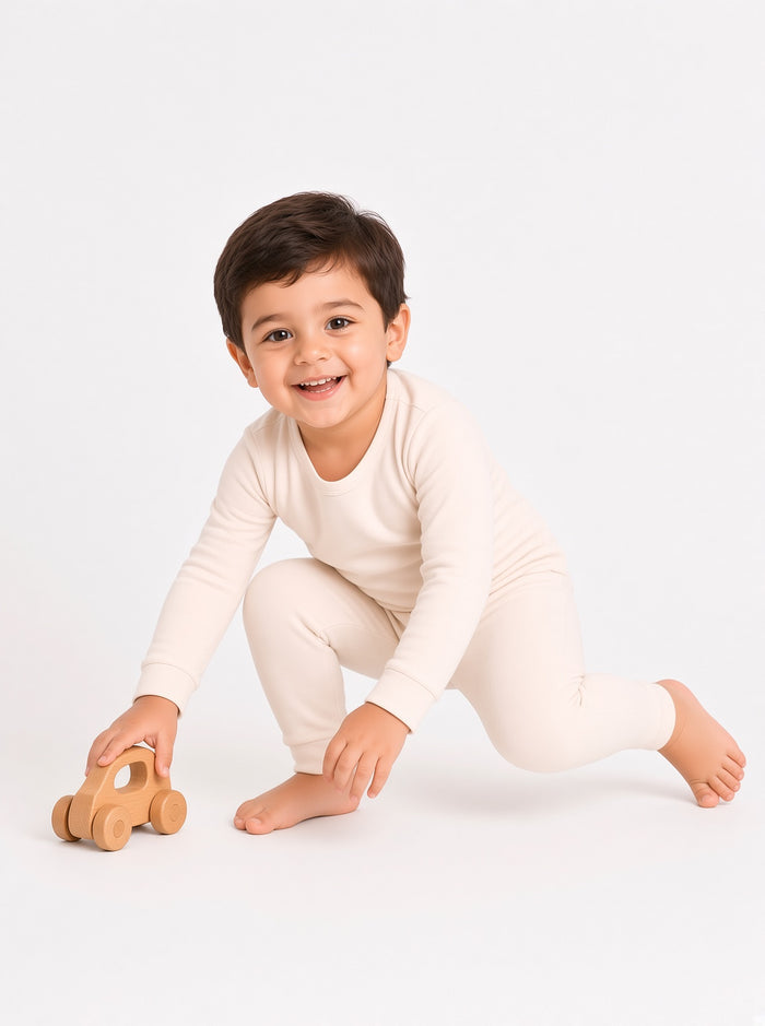Baby Kids Premium 100% Combed Cotton Inner Thermal Shirt & Trouser Set (999)