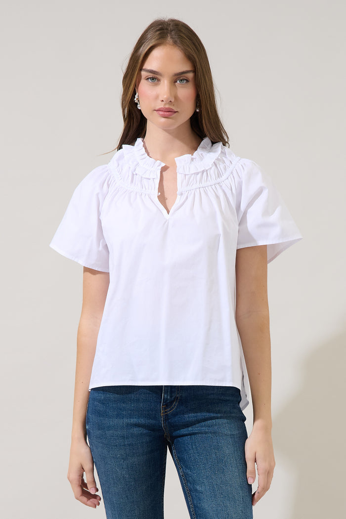 Darthy Smocked Short Sleeve Top
