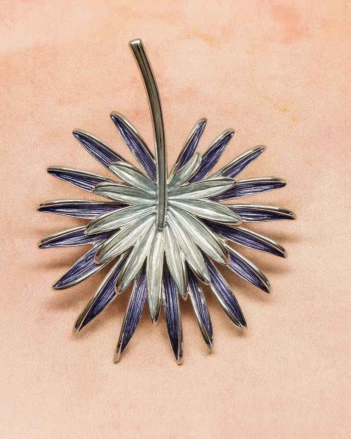Elora Silver Effect Enamel Magnetic Brooch - The Classic Boutique