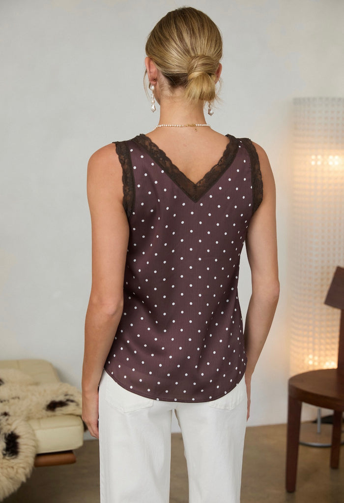 Gabby Sleeveless Polka Dot Top