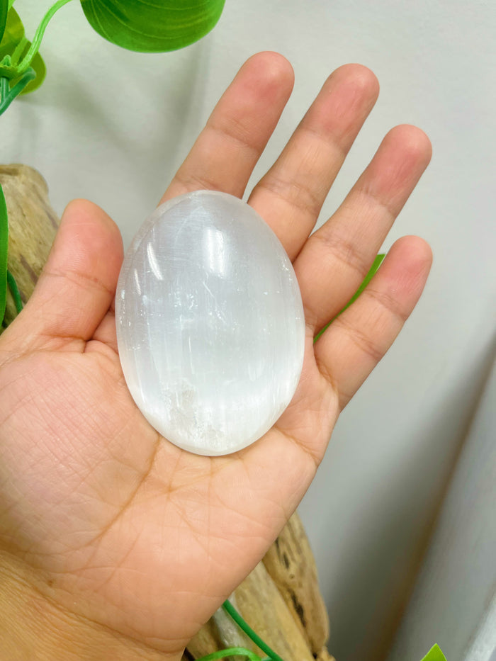 Selenite Palm Stones
