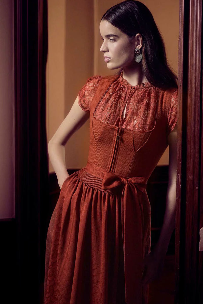 Kruger Long Dirndl 2pc 70cm "Zanira" red
