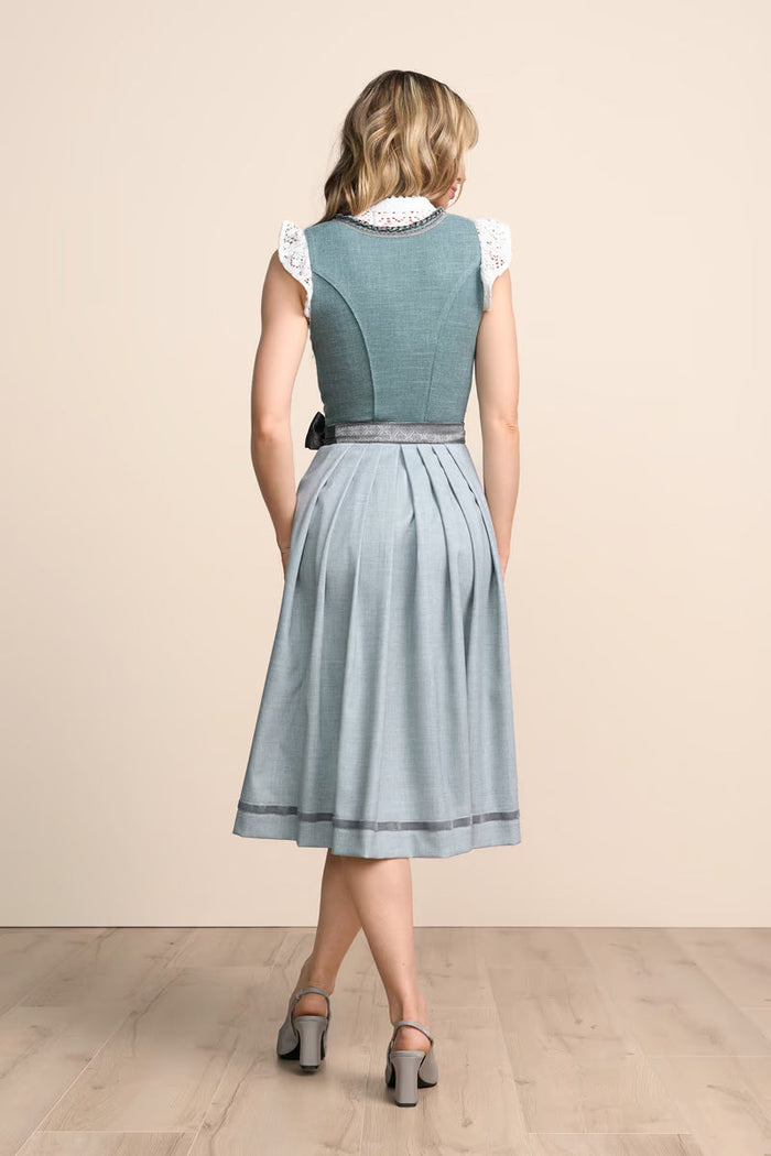 Kruger Long Dirndl 2pcs 70cm "Soleil" turquoise (size 36)