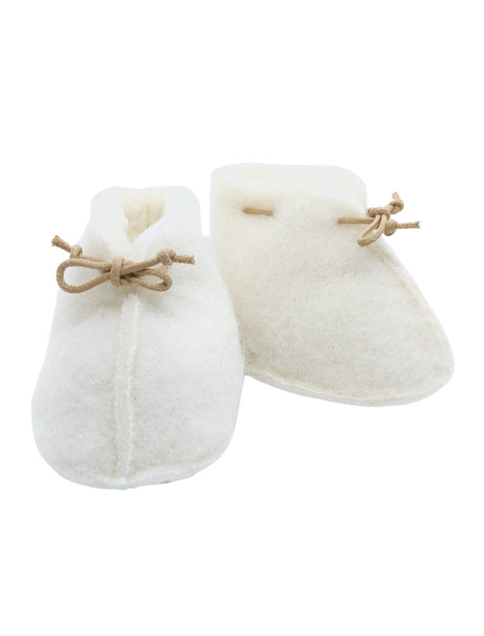 Merino Wool Baby Booties - Natural White #color-natural-white
