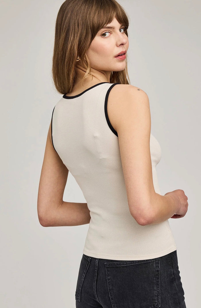 Naia Tank - Alabaster Ringer