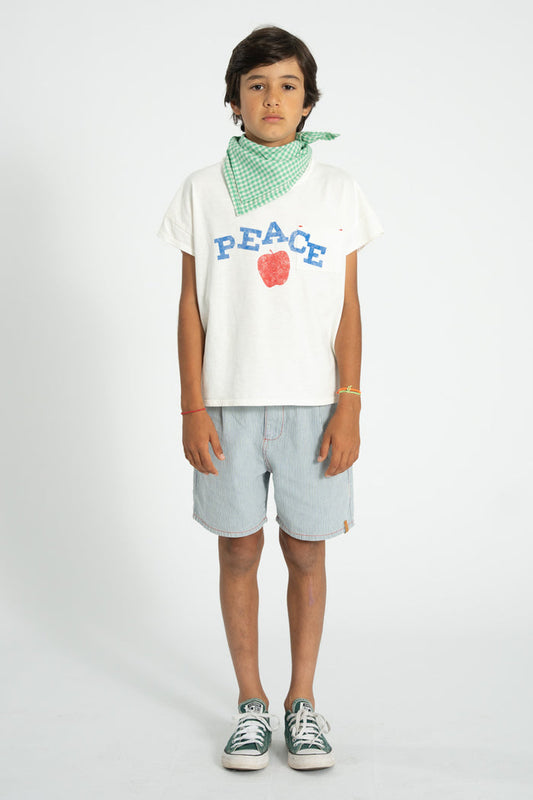 PIUPIUCHICK "Peace" T-Shirt Ecru SMOL