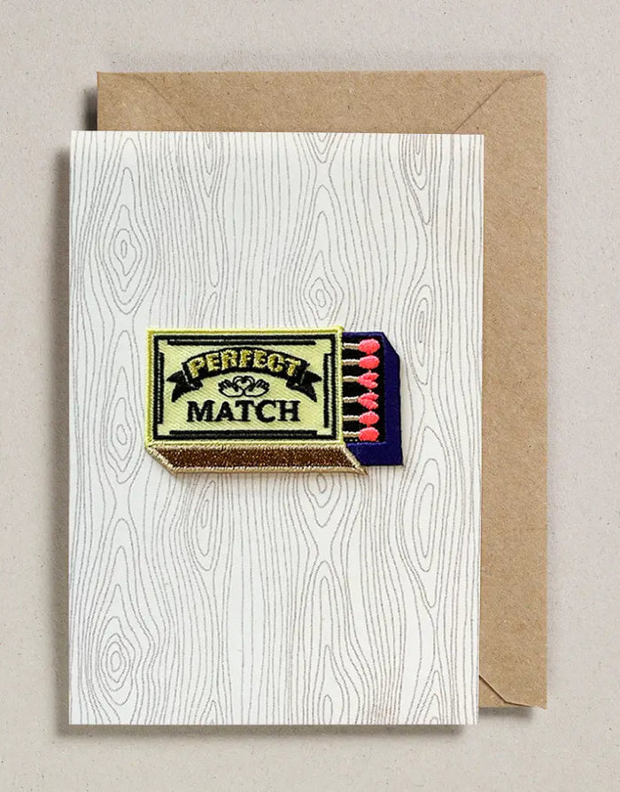 Perfect Match Iron on Patch Greeting Card, Petra Boase