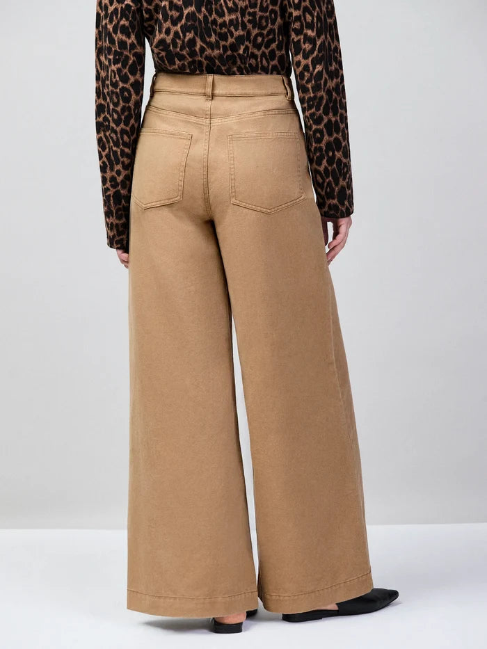 Petite Camel Wide Leg Jeans