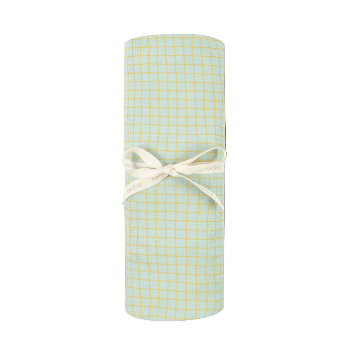 Stories Jersey Baby Fitted Sheet Green Lemon Grid 70x140 cm