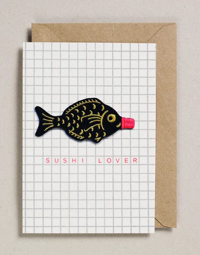 Sushi Lover Iron on Patch Greeting Card, Petra Boase