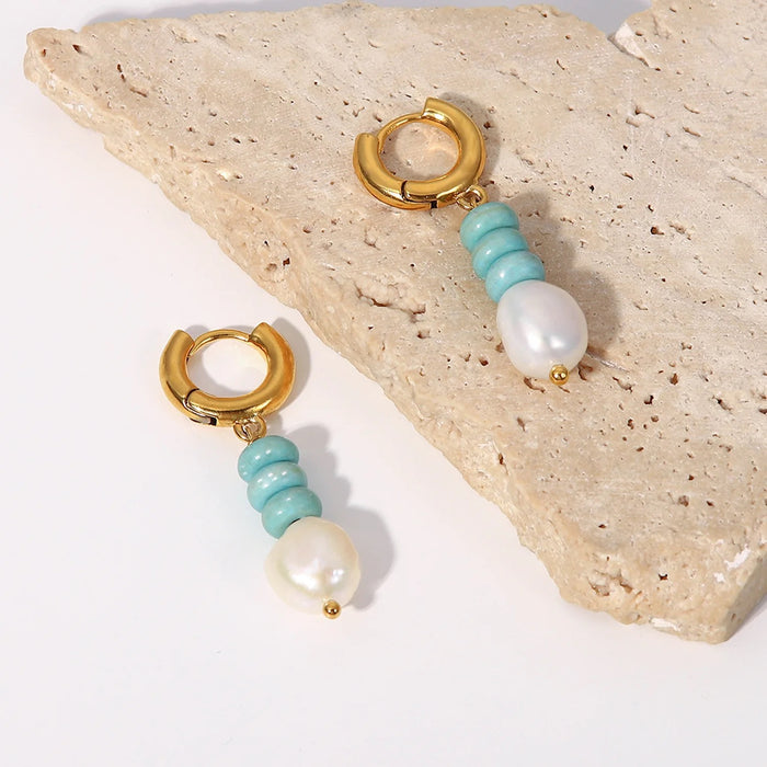 TEAL PEARL EARRING by CRUX