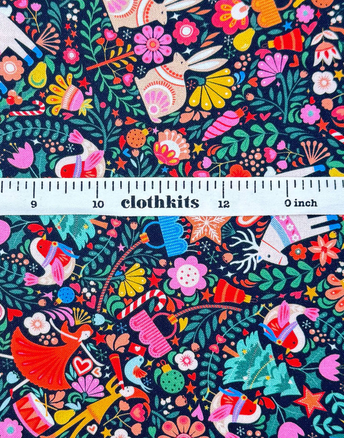 Thread & Ink Deck the Halls Christmas Cotton Fabric - Deck the Halls