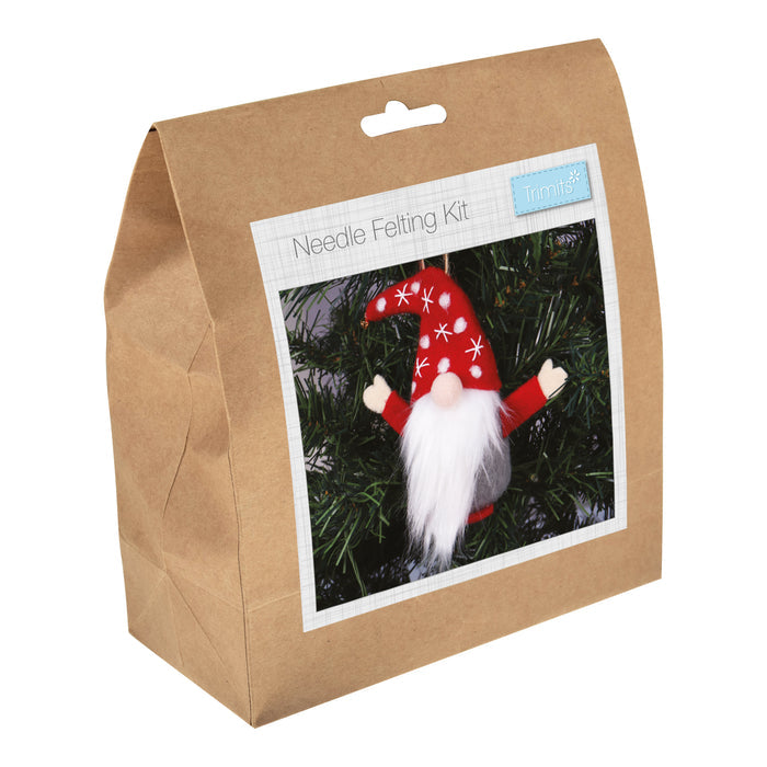 Trimits Needle Felting Kit Christmas Gonk, 4.5x11.5cm, Includes Wool, Felting Needle, Polystyrene Shapes, and Instructions