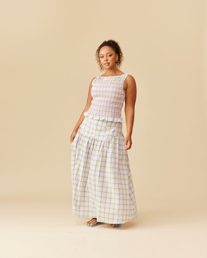 TRULLI SKIRT HYDRANGEA TARTAN