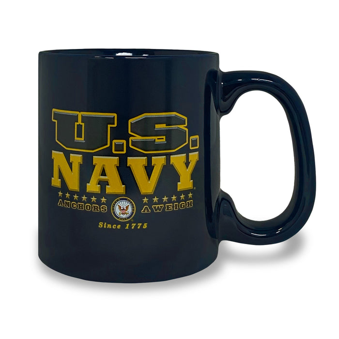 U.S. Navy Anchors Aweigh 17oz Mug (Navy)