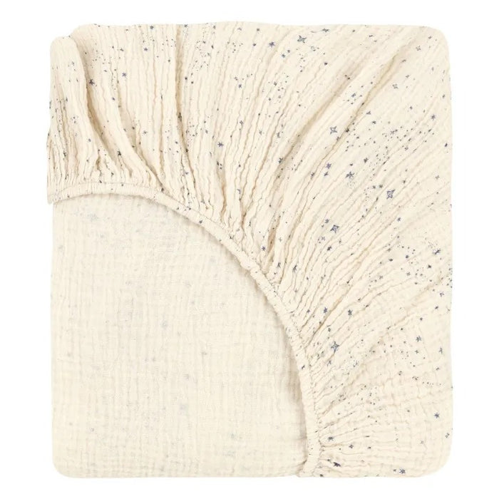 Wabi Sabi Washed Baby Fitted Sheet Blue Milky Way 70x140 cm