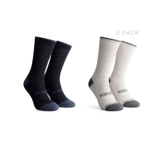 Rogelli Merino Wol 2-pack fietssokken winter blauw en grijs.