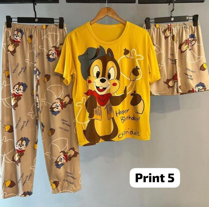 3 Pcs Funky Night Wear Set  CH 364