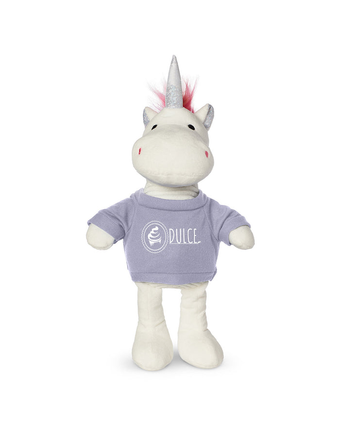 8.5" Plush Unicorn With T-Shirt