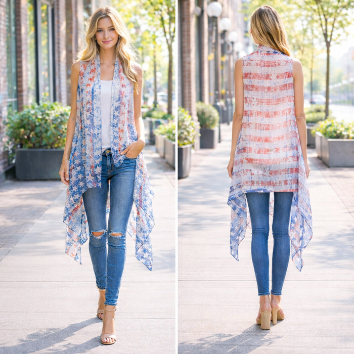 8956 – Red White & Blue Flag Vest