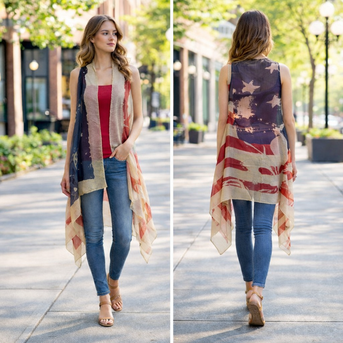 8957 – Red White & Blue Flag Vest