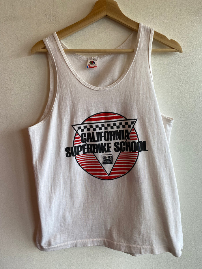 Vintage 1980/90’s California Superbike School Tank Top T-Shirt