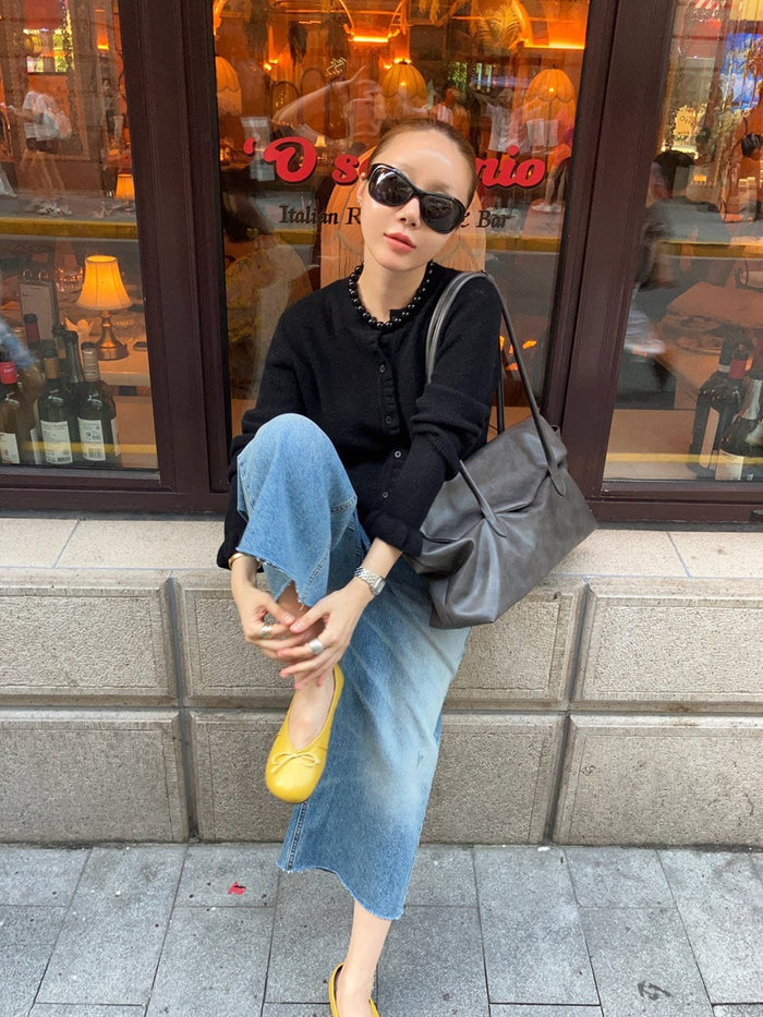 【A MA:DE】Ruffle cardigan ( 2color )