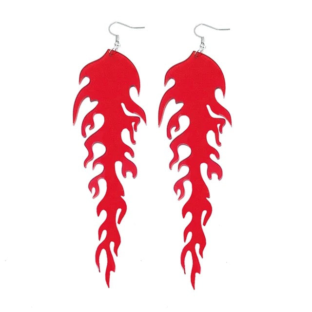 ACRYLIC FLAME EARRING by 227102