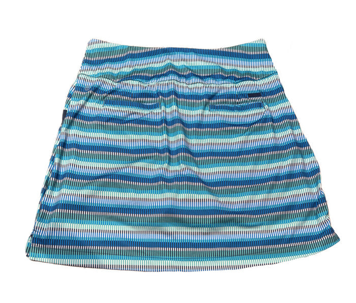 Adidas Navy, Blue & Aqua Woven Dash Print Skort Size L