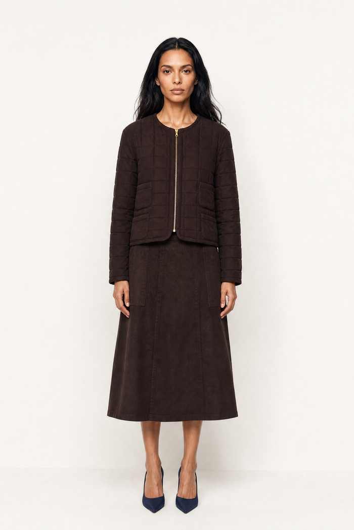 AGNES COTTON JACKET IN  CHOC CORDUROY