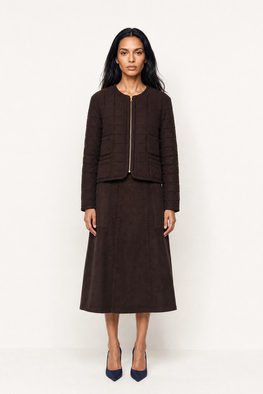 AGNES COTTON JACKET IN  CHOC CORDUROY