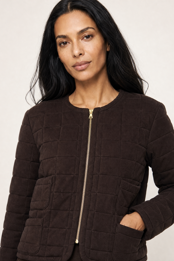 AGNES COTTON JACKET IN  CHOC CORDUROY