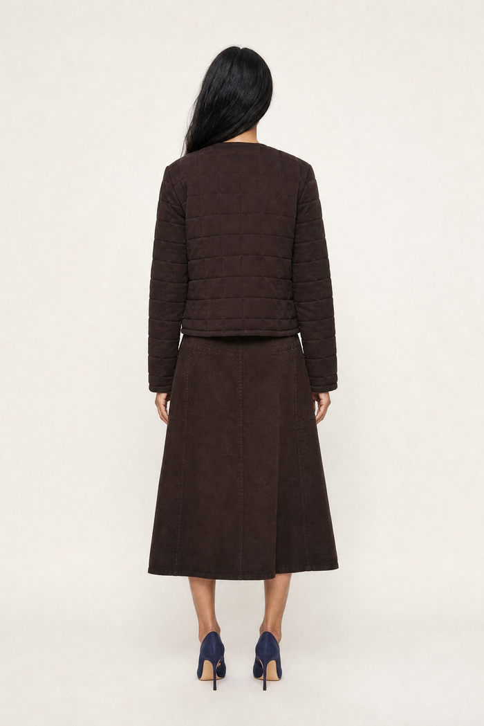 AGNES COTTON JACKET IN  CHOC CORDUROY