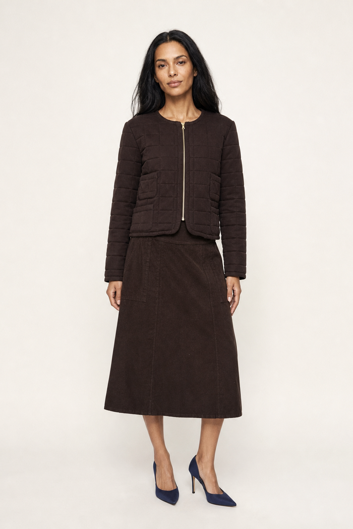 AGNES COTTON JACKET IN  CHOC CORDUROY