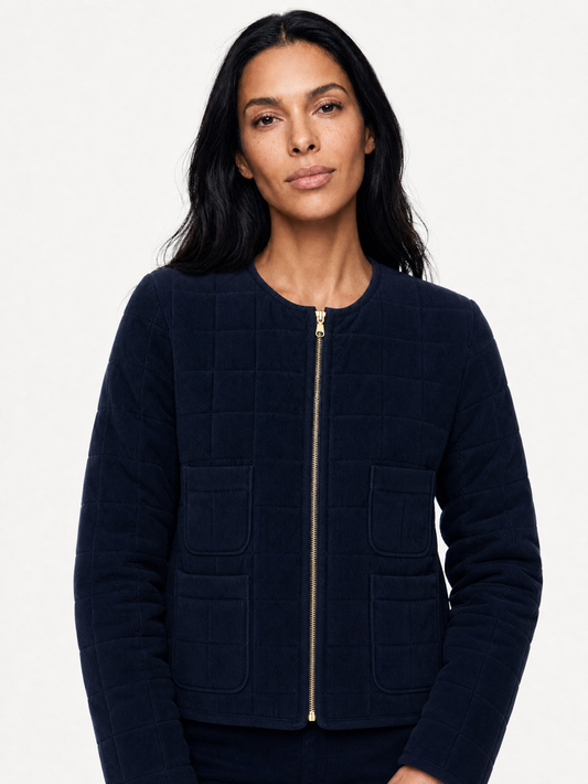 AGNES COTTON JACKET IN  NAVY CORDUROY