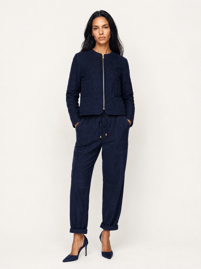 AGNES COTTON JACKET IN  NAVY CORDUROY