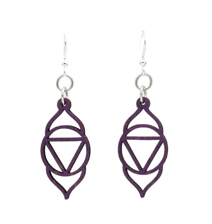 Ajna Chakra Wood Earrings #1631