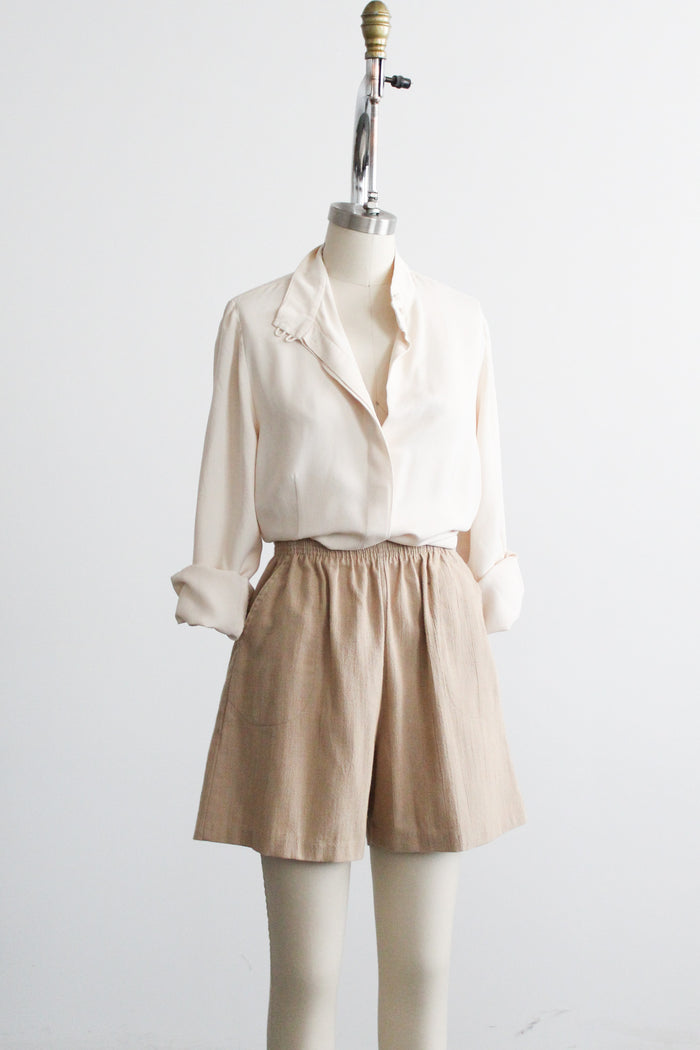 almond cotton shorts