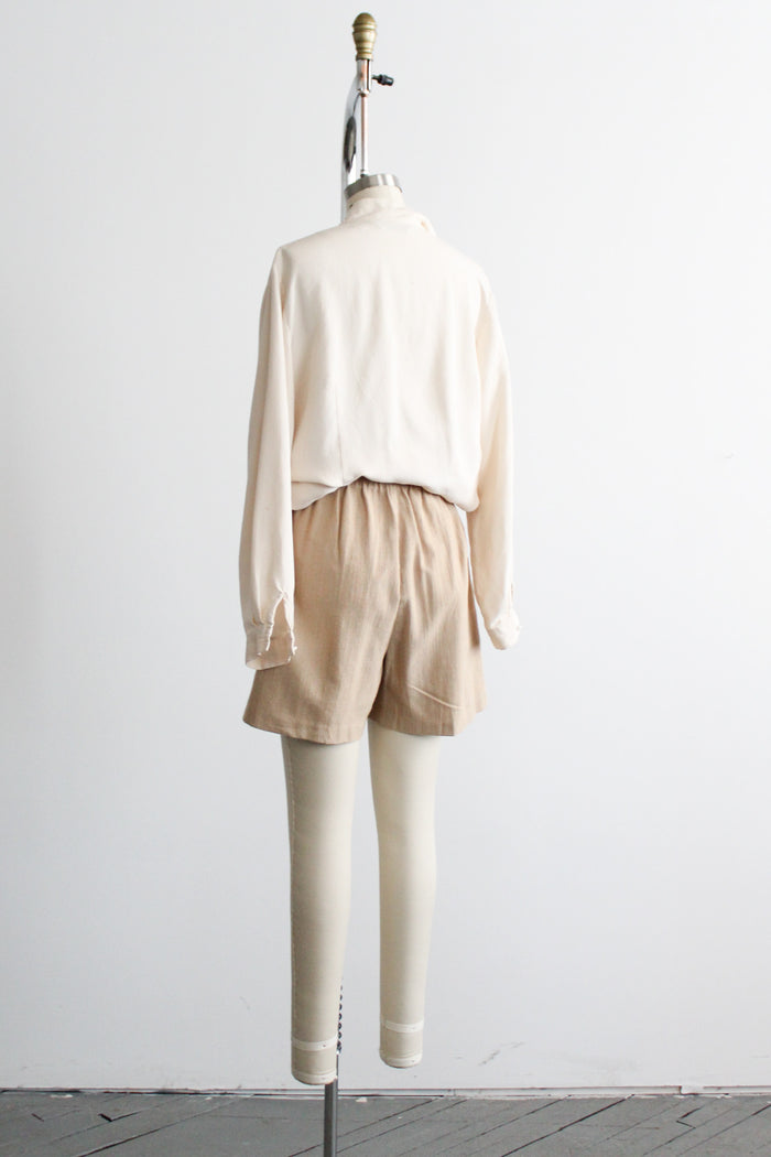 almond cotton shorts