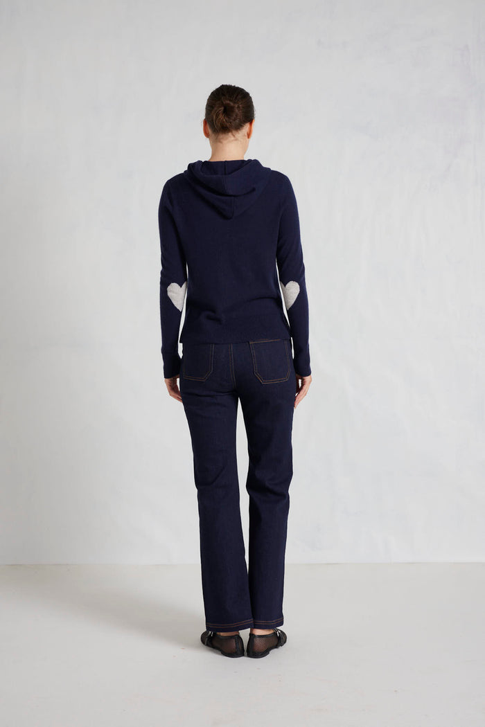 Amber Cashmere Hoodie in Mariner