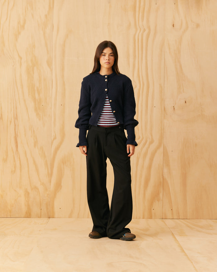 ANDRE PANT BLACK PINSTRIPE