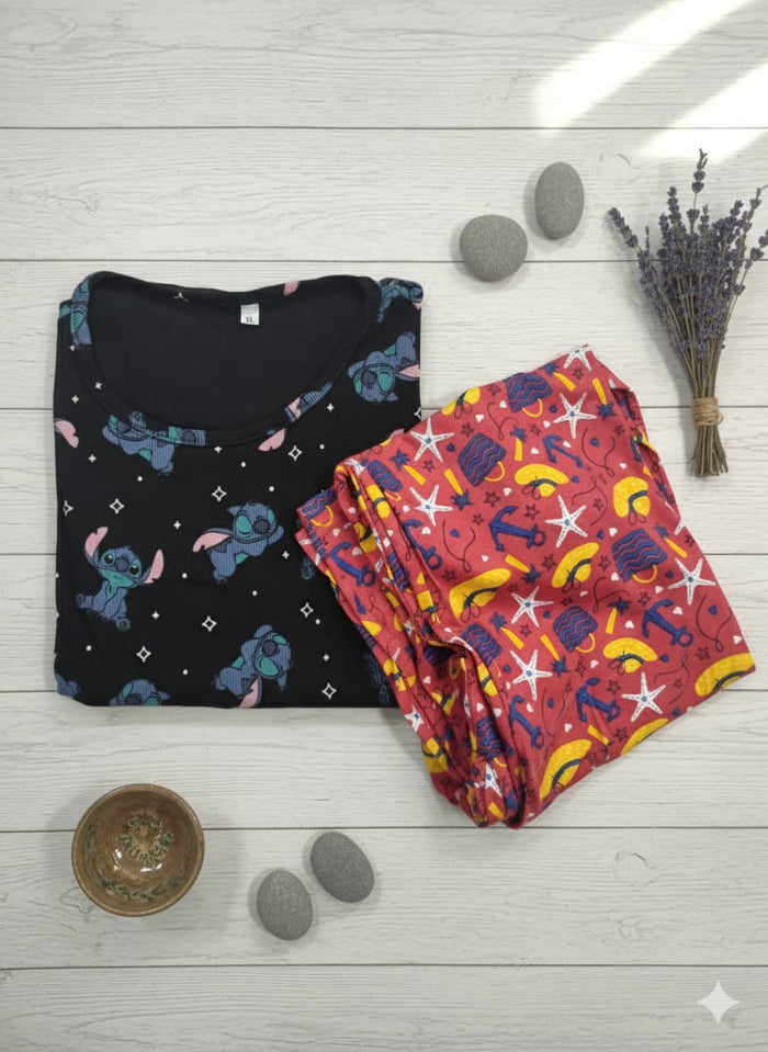 Irah Vastra women’s T-shirt and pant set — folded flatlay view