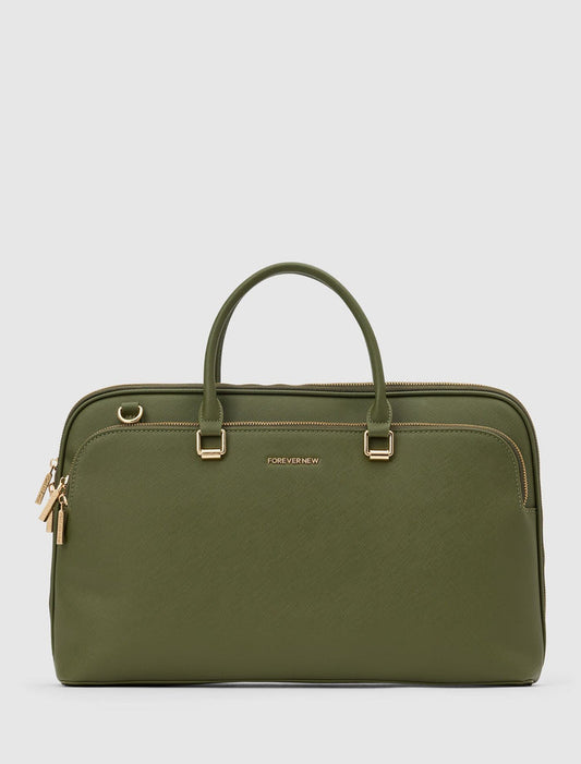 Anita Slimline Laptop Bag 0 Olive Forever New