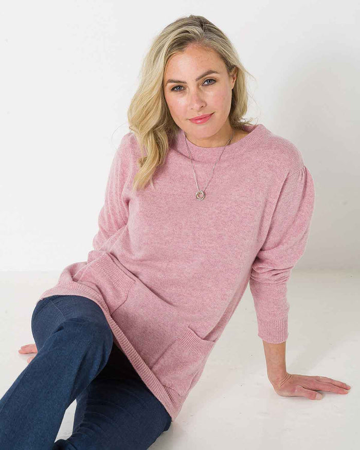 Arianne Long Sleeved Lambswool Jumper - Pink - Image 1 - The Classic Boutique