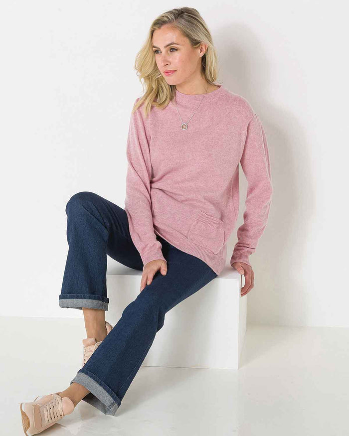 Arianne Long Sleeved Lambswool Jumper - Pink - Image 2 - The Classic Boutique