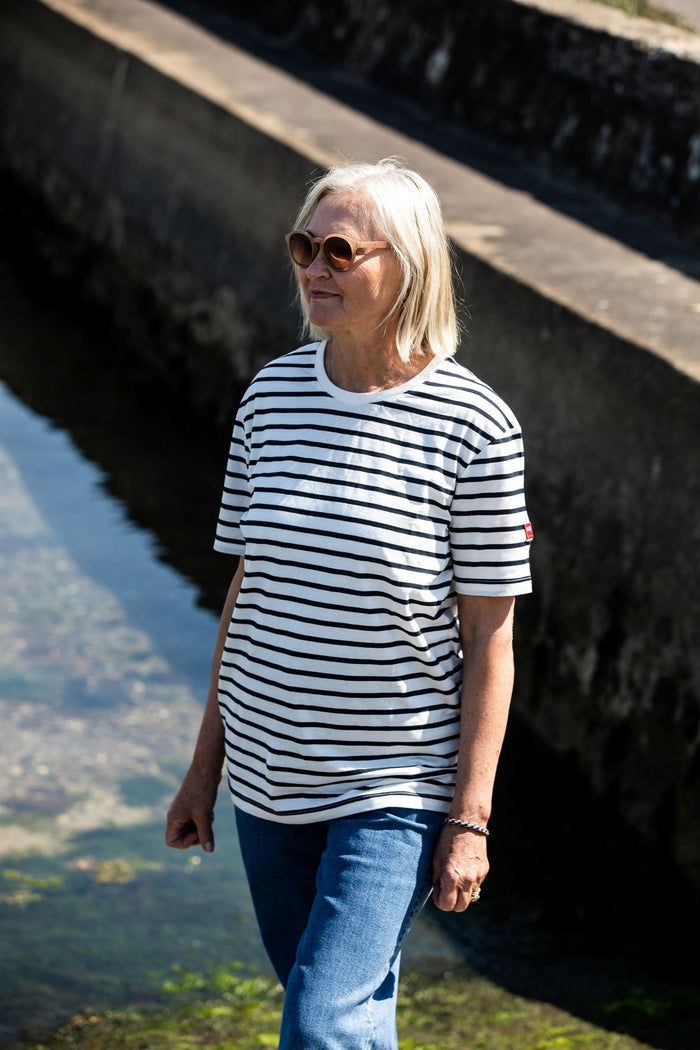 Arthur Beale Harbour Striped Cotton T-shirt (Short Sleeve)