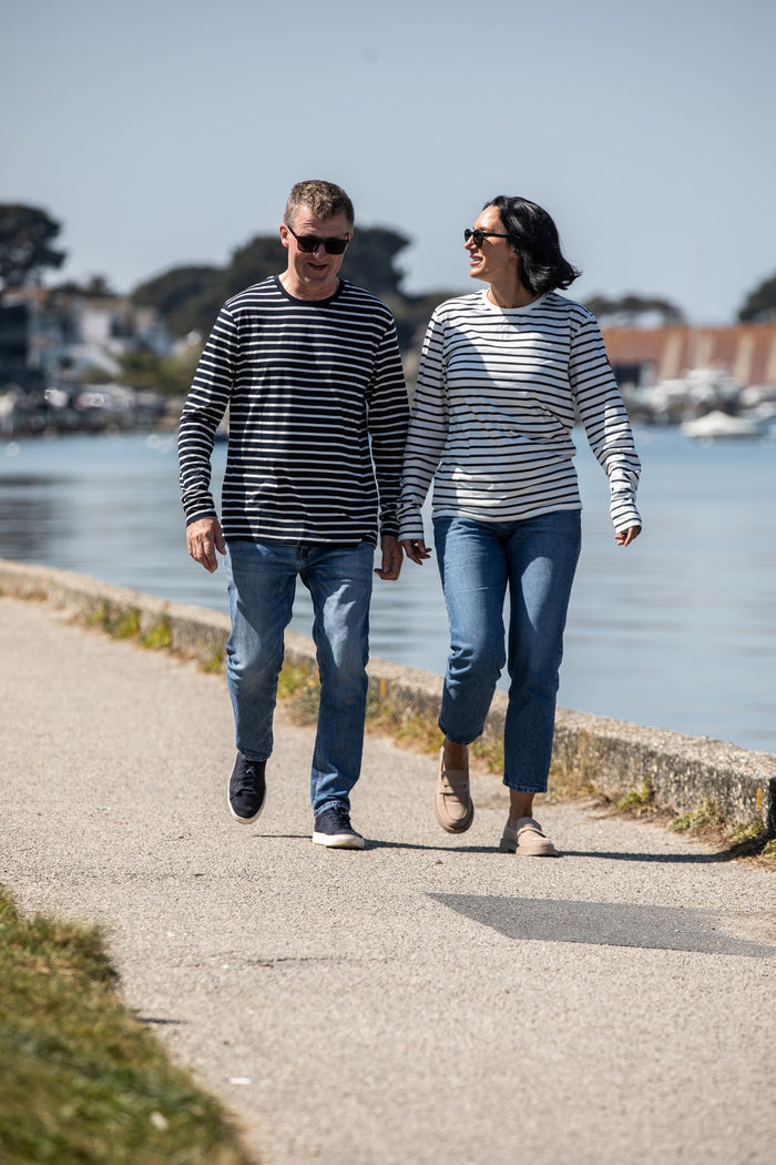 Arthur Beale Marina Cotton Striped T-shirt (Long Sleeve)