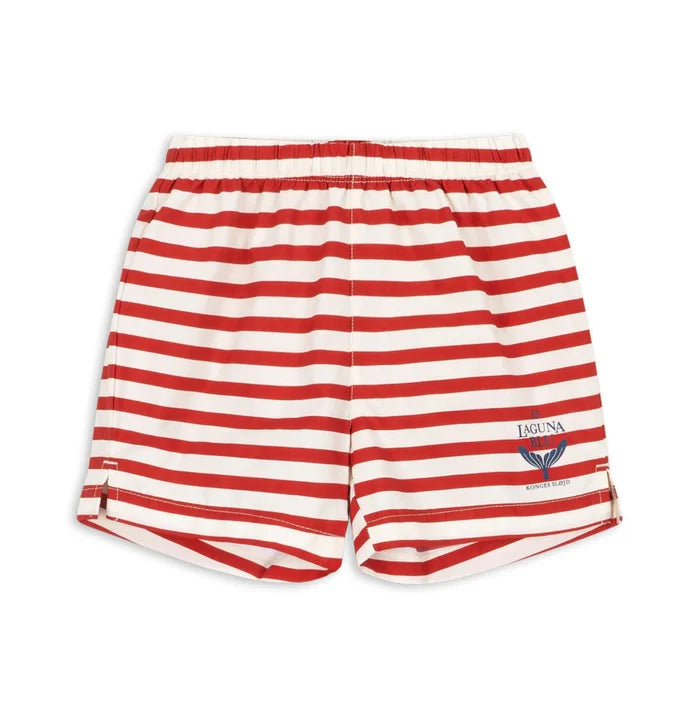 Asnou Swim Shorts Stripe Rouge